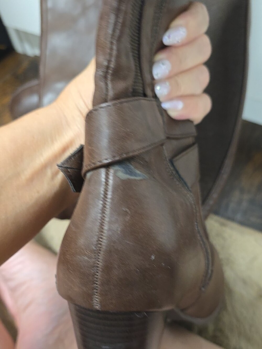 torrid Dark Brown Knee-High Buckle Heeled Boots - Picture 5 of 5